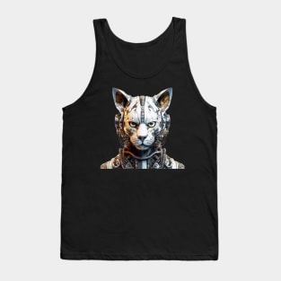 Snowstorm Cyborg - The White Robotic Cat Tank Top